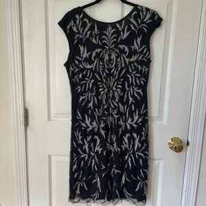 Pisarro Nights beaded sleeveless gown, black, Size 14